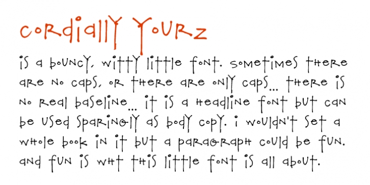 Cordially Yourz font preview