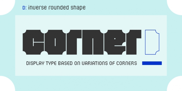 Corner D font preview