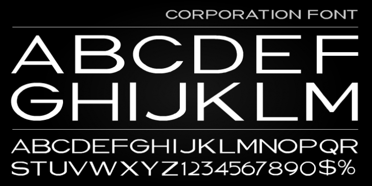 Corporation font preview
