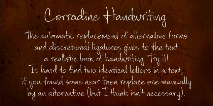 Corradine Handwriting font preview
