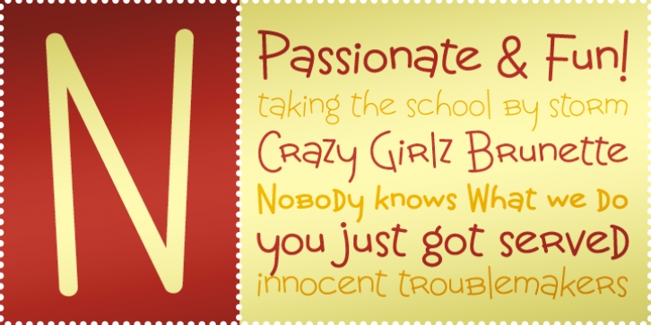 Crazy Girlz Brunette BTN font preview