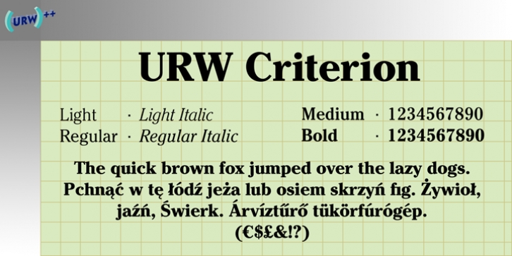 Criterion font preview