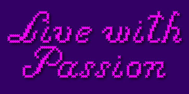 Cross Stitch Cursive font preview