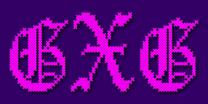 Cross Stitch Gothic font preview