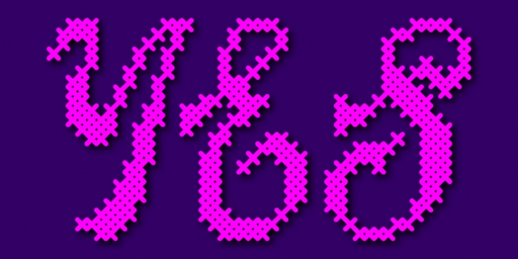 Cross Stitch Splendid font preview