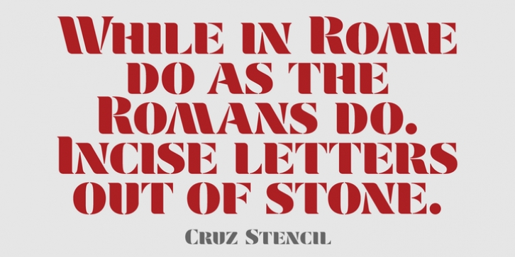 Cruz Stencil font preview