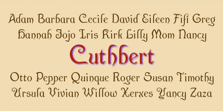 Cuthbert font preview