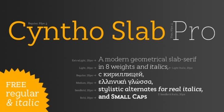 Cyntho Slab Pro font preview