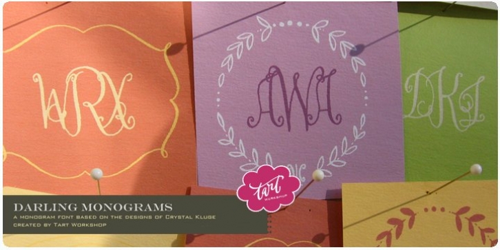 Darling Monograms font preview