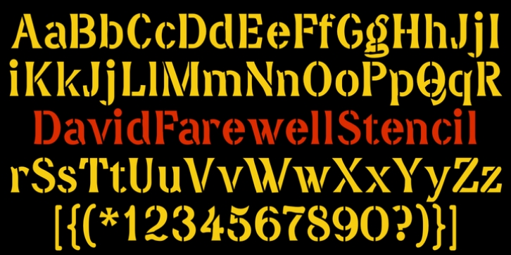 DavidFarewell Stencil font preview