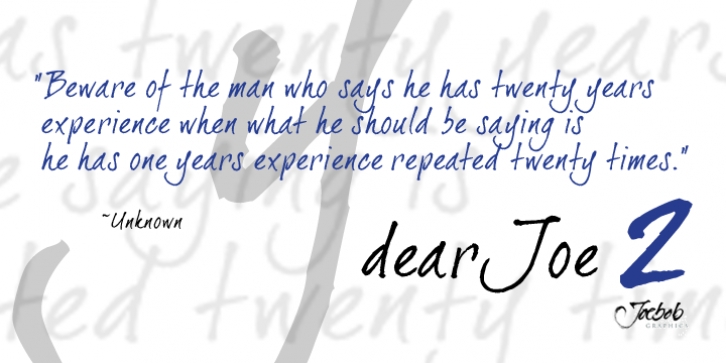 dearJoe 2 font preview