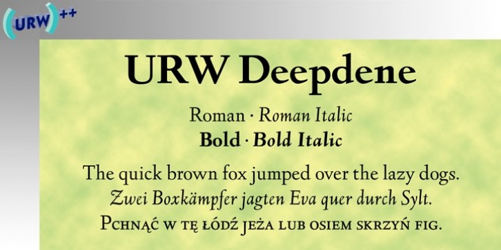 Deepdene font preview