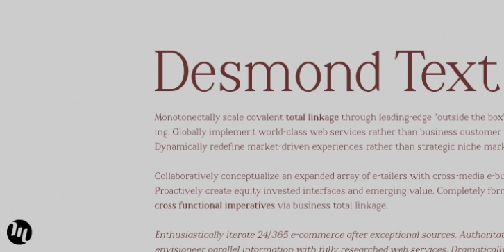 Desmond Text font preview