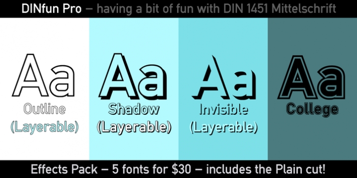 DINfun Pro Effects font preview