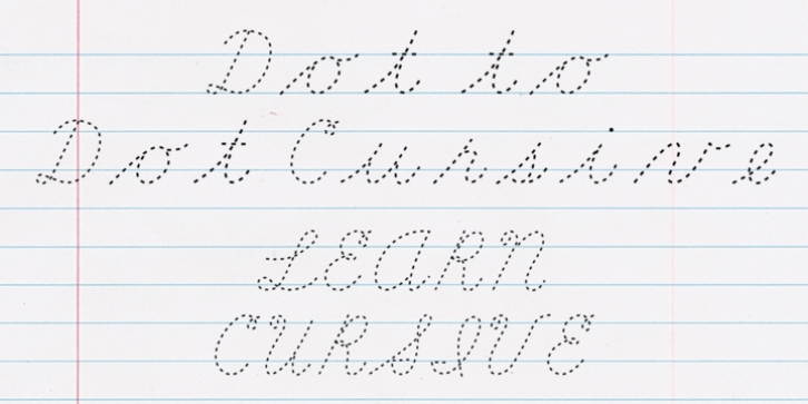 Dot To Dot Cursive font preview