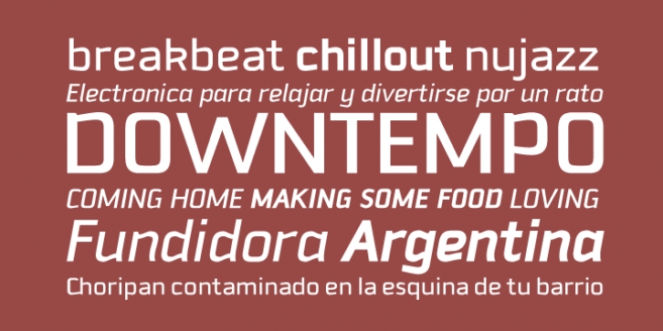 Downtempo font preview