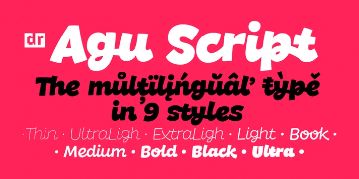 DR Agu Script font preview
