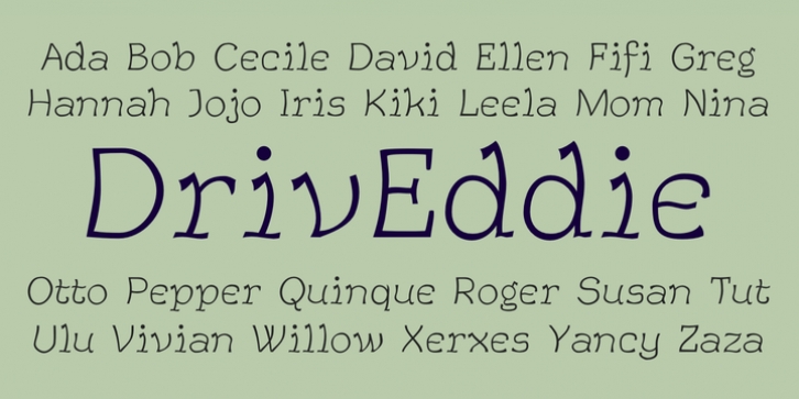 Drive Eddie font preview