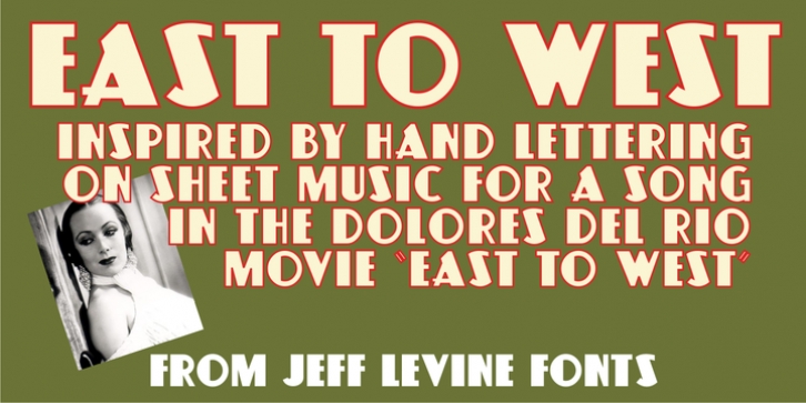 East To West JNL font preview