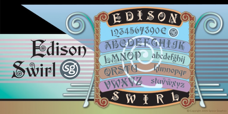 Edison Swirl SG font preview