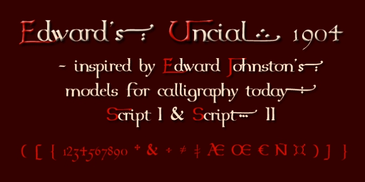Edward's Uncial 1904 font preview