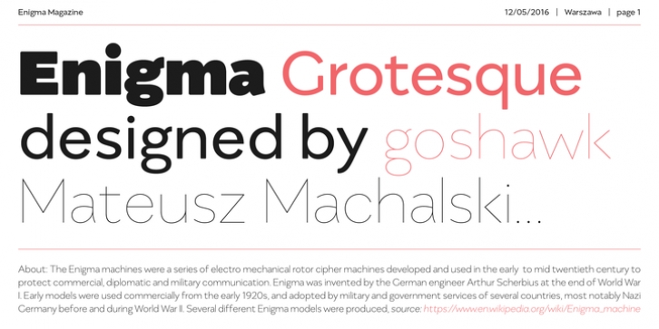 Enigma Grotesque font preview