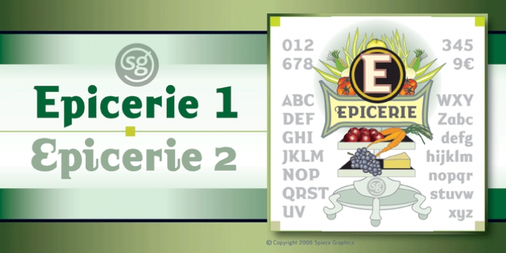 Epicerie One  Two SG font preview