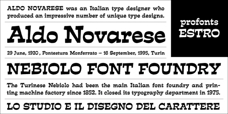 Estro font preview