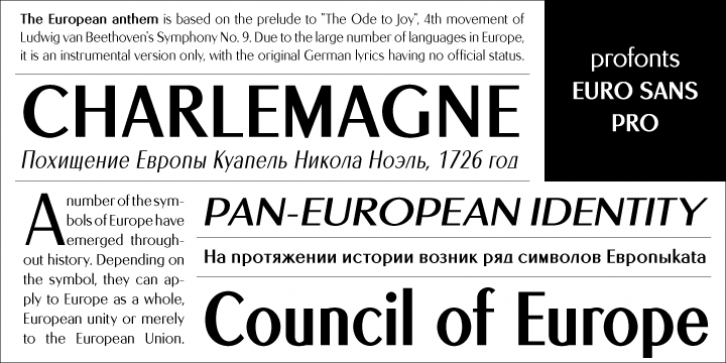 Euro Sans Pro font preview