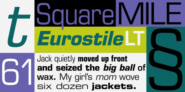 Eurostile font preview