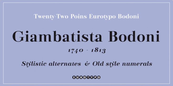 Eurotypo Bodoni font preview