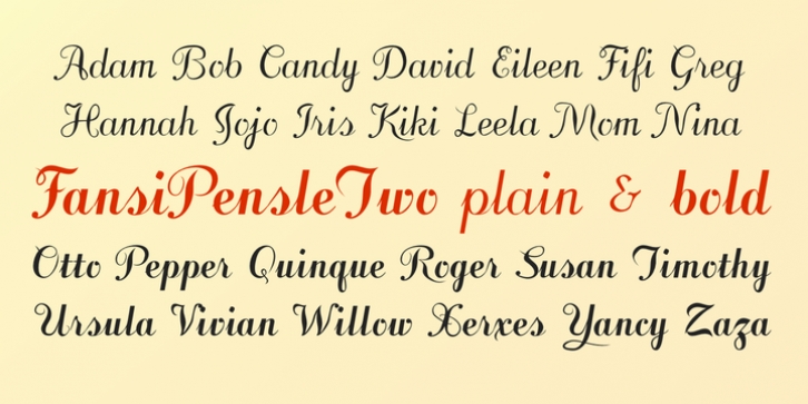 Fansi Pensle font preview