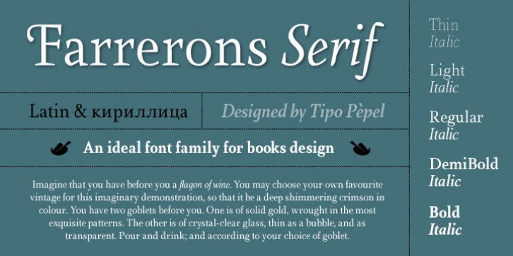 Farrerons Serif font preview