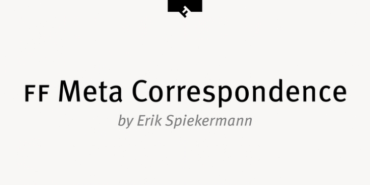 FF Meta Correspondence Pro font preview