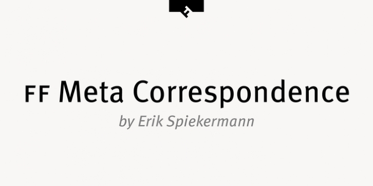 FF Meta Correspondence font preview