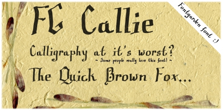 FG Callie font preview