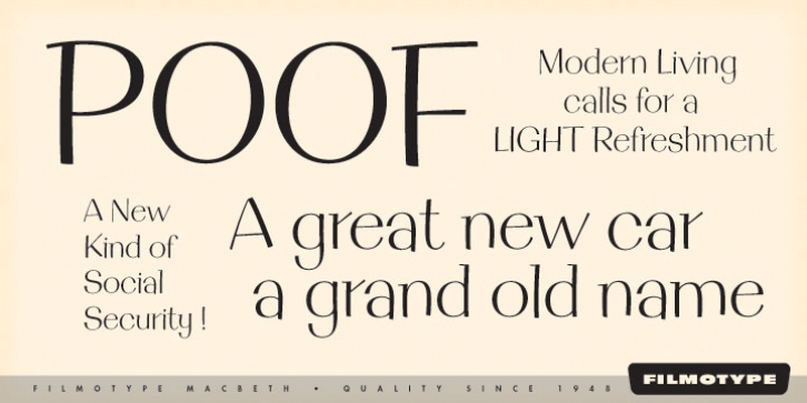 Filmotype MacBeth font preview