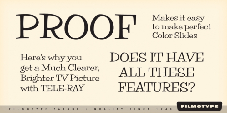 Filmotype Parade font preview