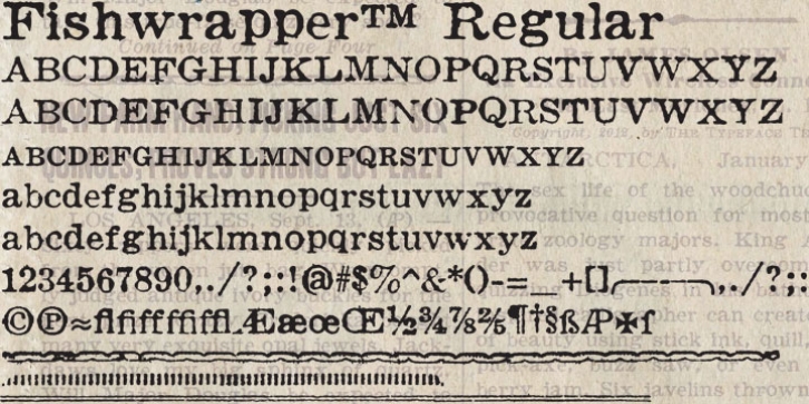 Fishwrapper font preview