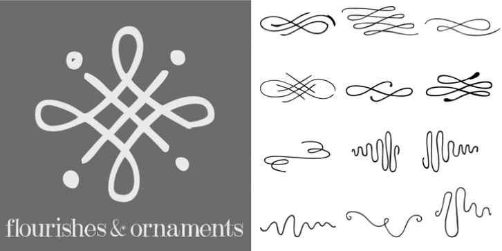 Flourishes & Ornaments font preview