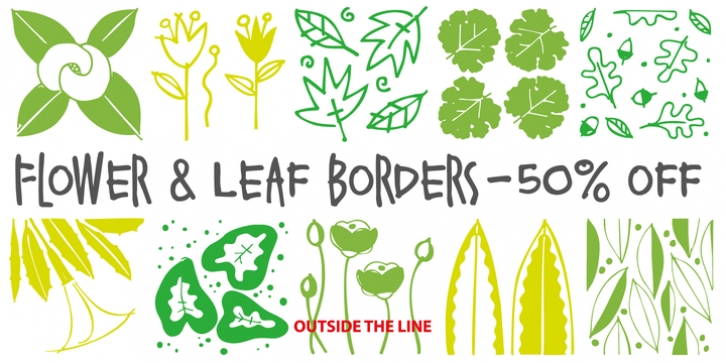 Flower And Leaf Borders font preview