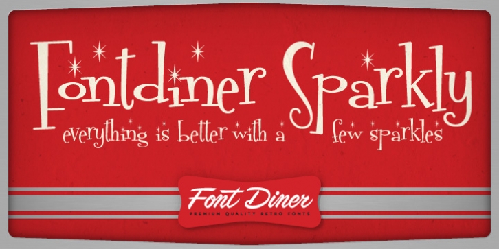 Fontdinerdotcom Sparkly font preview