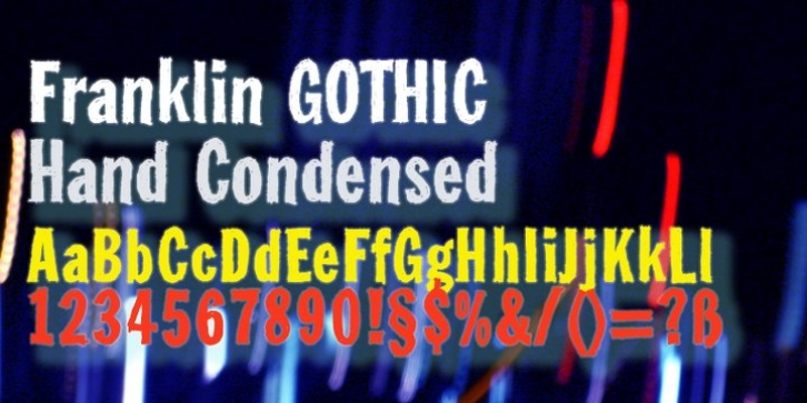 FranklinGothicHandCond font preview