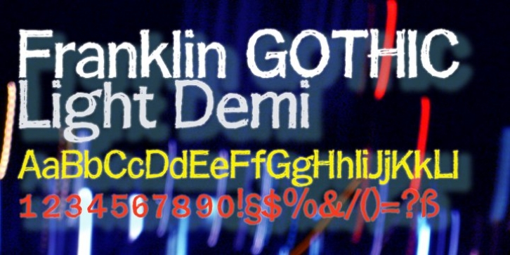 FranklinGothicHandLight font preview