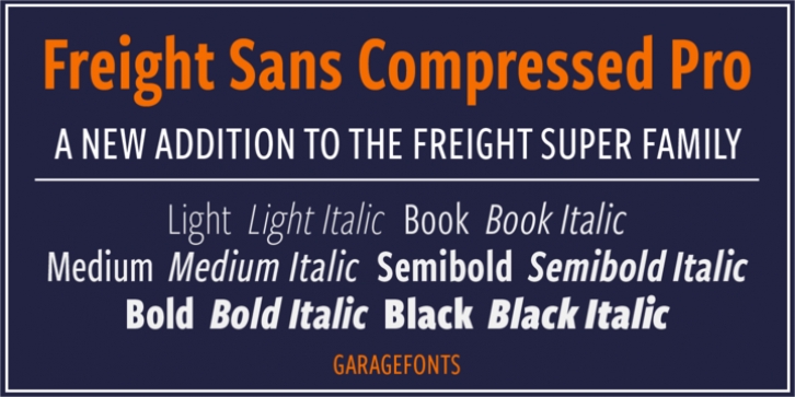 Freight Sans Compressed Pro font preview