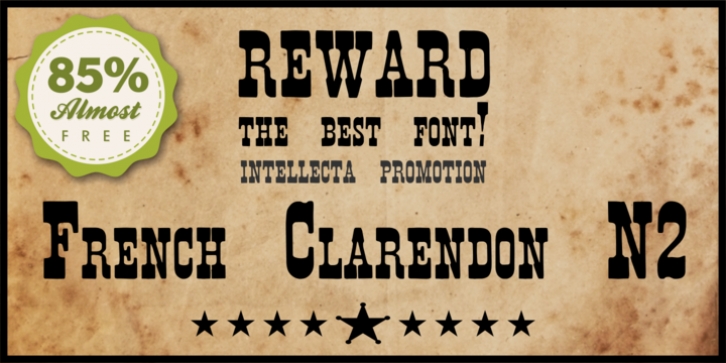 French Clarendon N2 font preview
