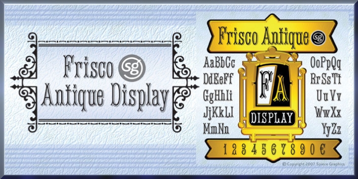 Frisco Antique Display SG font preview