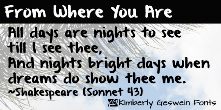 From Where You Are font preview