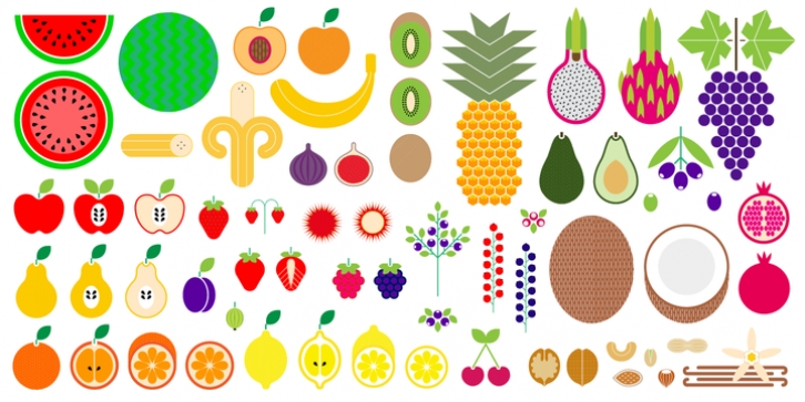 Fruits font preview
