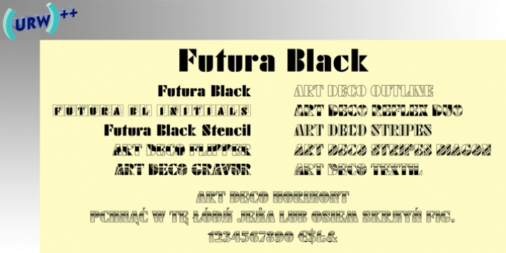 Futura Black font preview